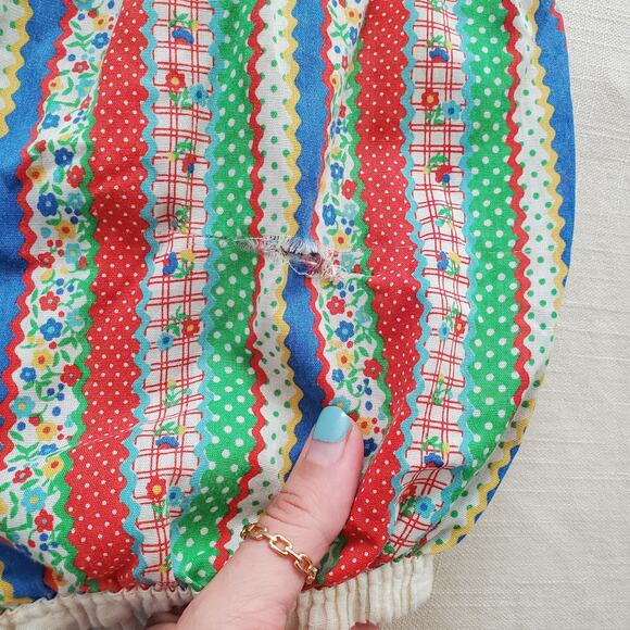 Vintage 70s Striped Pattern Romper kids 9/10 *flaw - Picture 4 of 10